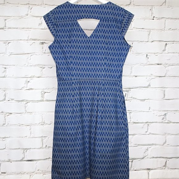 Jennifer Glasgow Blue Print Midi Dress - Picture 2 of 6